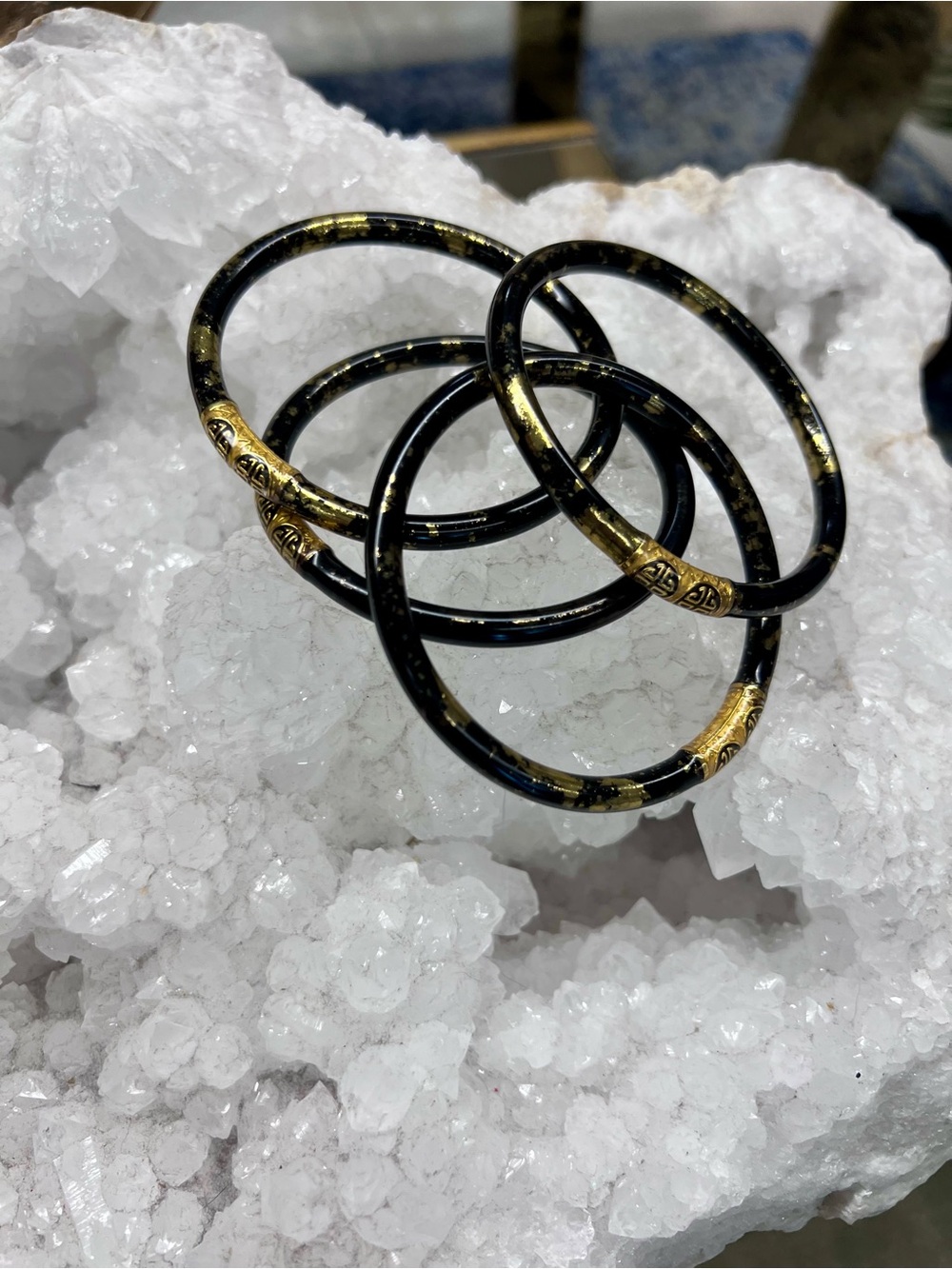 KOI BLACK ALL WEATHER BANGLES® (SET OF 3) - SERENITY PRAYER